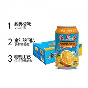 體寶藍都果優(yōu)多橙味氣泡飲料320mlx6罐x4包