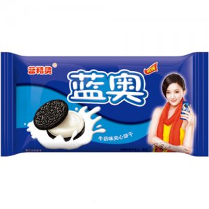 藍(lán)精靈藍(lán)奧牛奶味夾心餅干