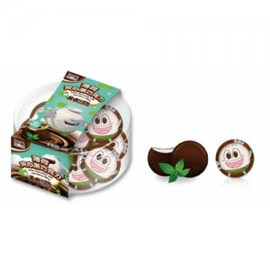 可味薄荷夾心圓形全透明塑盒巧克力72克9粒