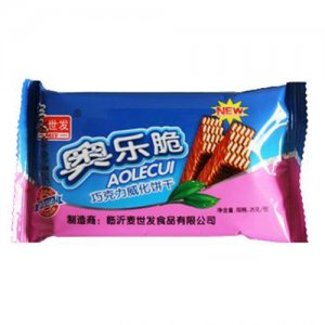 麥?zhǔn)腊l(fā)奧樂脆巧克力威化餅干（紅）