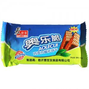 麥?zhǔn)腊l(fā)奧樂脆巧克力威化餅干（綠）