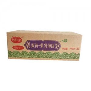 棒棒熊蛋黃+紫薯薄餅韌性餅干箱裝400gx10包