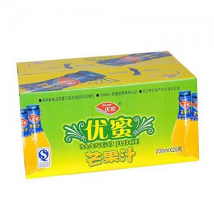 優(yōu)蜜芒果汁蘭標包裝230ml