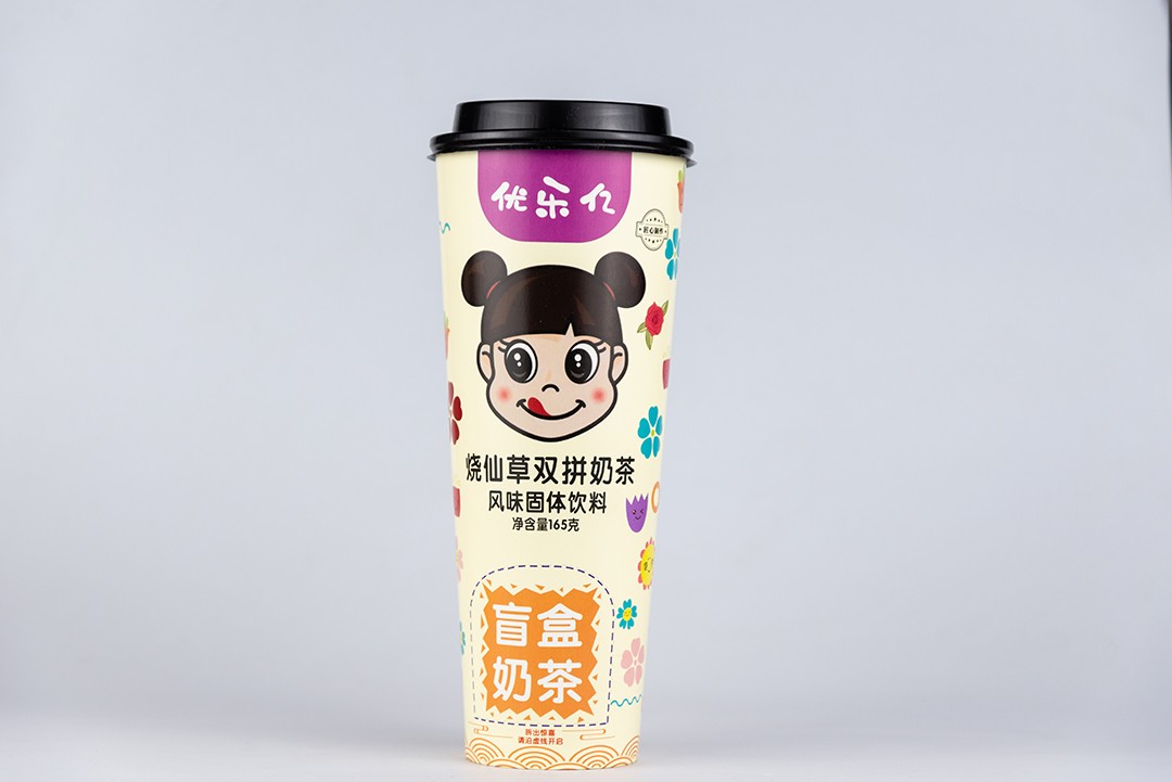 優(yōu)樂億盲盒奶茶 燒仙草雙拼奶茶風味固體飲料.JPG