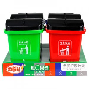 垃圾桶分類(lèi)零食兒童教育玩具果汁卷軟糖貼牌OEM/ODM