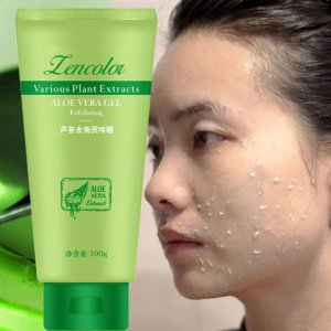 正彩面部深層清潔磨砂膏溫和去死皮身體搓泥寶蘆薈去角質(zhì)啫喱貼牌OEM/ODM