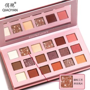 爆款俏艷玫瑰沙漠18色眼影盤貼牌OEM/ODM