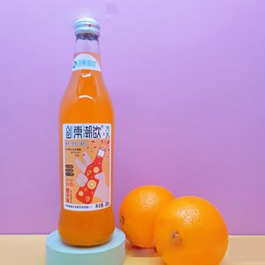 創(chuàng)東潮飲玻璃瓶汽水橙子味380mlOEM代加工