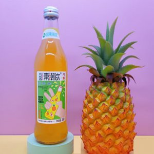 創(chuàng)東潮飲玻璃瓶汽水鳳梨味380mlOEM代加工