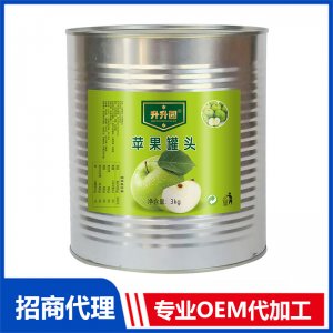升升園蘋果罐頭3kg水果罐頭OEM貼牌代工 果蔬罐頭定制源頭廠家