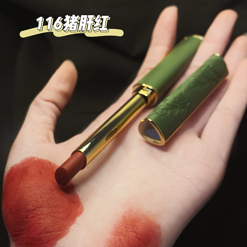NOVO復(fù)古絲絨霧面口紅 女學(xué)生款平價滋潤啞光霧面細(xì)管唇膏彩妝OEM代加工