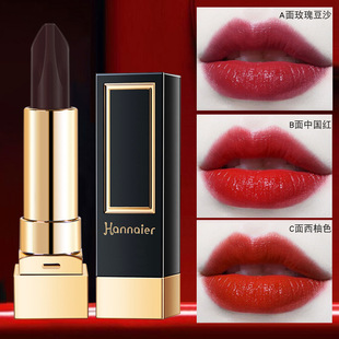 韓奈兒黑玫瑰雙面三色口紅女VE恒潤(rùn)溫變健康唇膏保濕滋潤(rùn)孕婦學(xué)生oem代加工