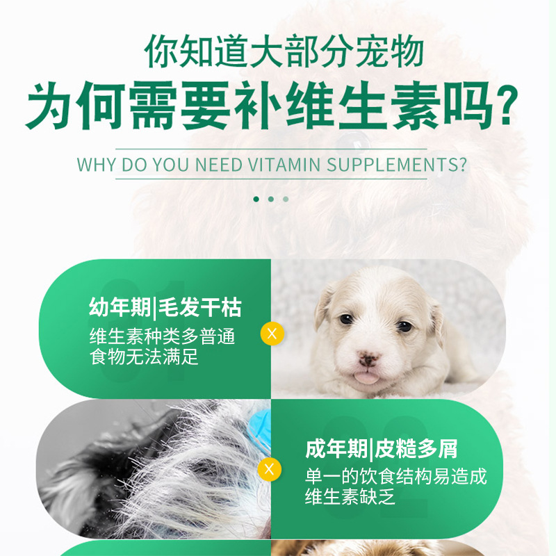 寵物維生素片180粒狗狗貓咪鈣片復合維生素片補充營養(yǎng)保健品批發(fā)OEM代加工