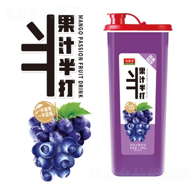 格蕾美半打復(fù)合果汁飲料1.5千克藍(lán)莓汁葡萄汁OEM代加工