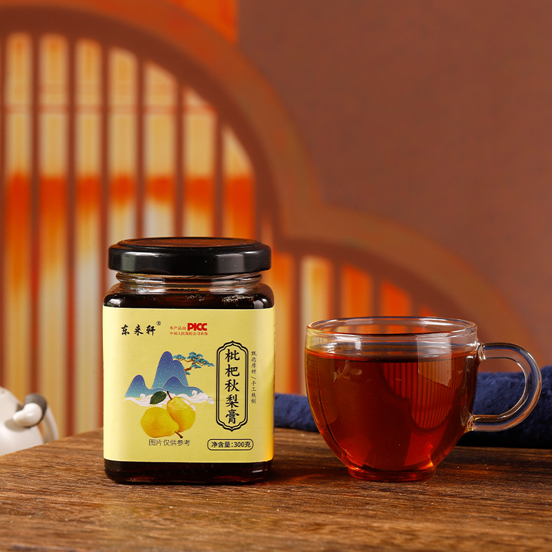枇杷秋梨膏300克 雪梨膏蜂蜜梨膏膏滋制訂枇杷膏工廠代發(fā)東來軒OEM代加工