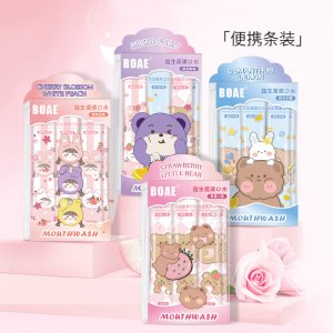 便攜式兒童條狀水果味益生菌旅行裝清新口氣留香一次性漱口水OEM代加工