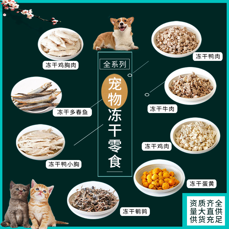 寵物食品貓零食 凍干三文魚肉質(zhì)寵物貓零食 生骨肉凍干三文魚貓糧